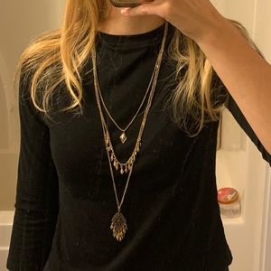 3 layer gold necklace